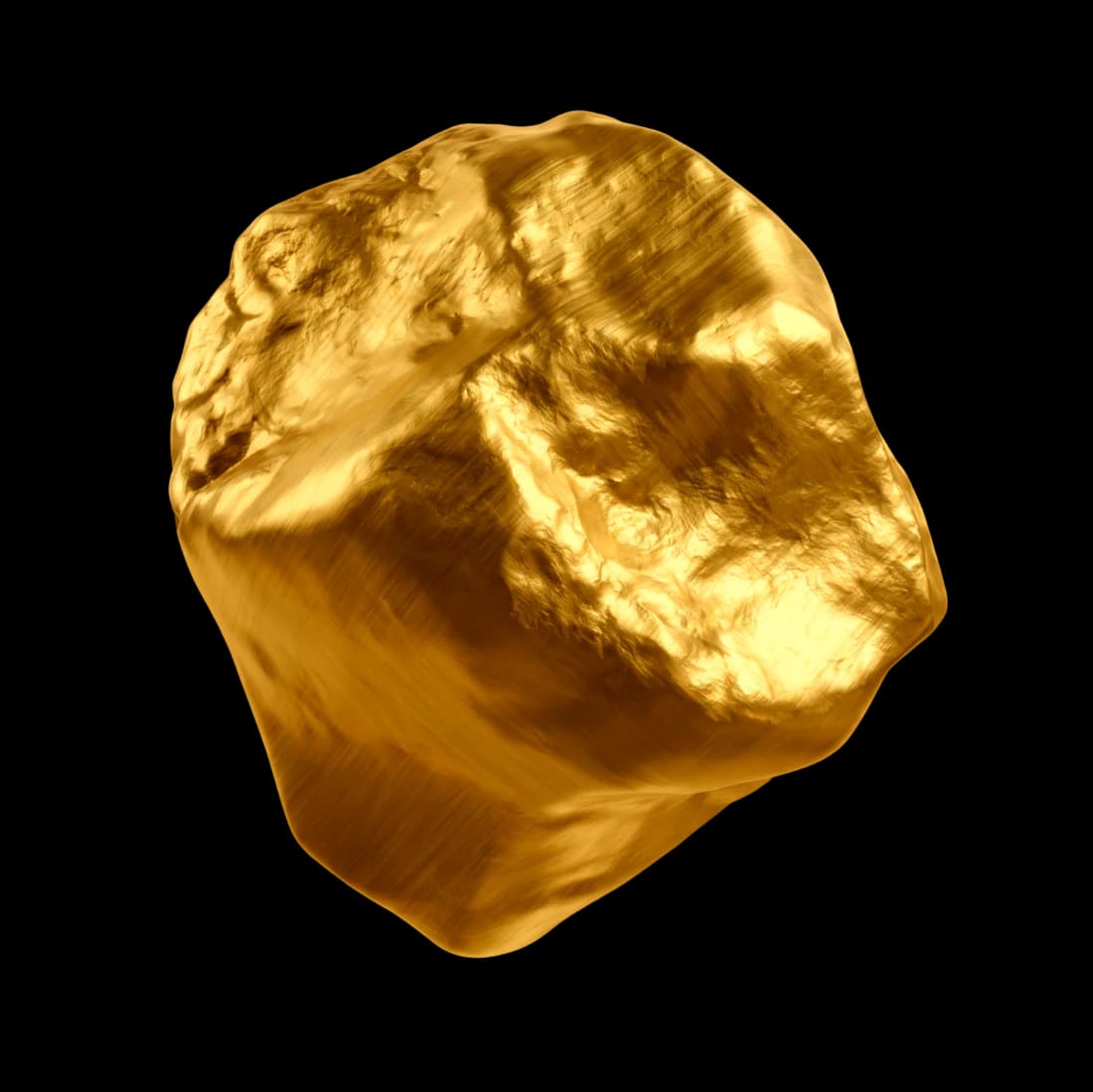 A raw gold nugget